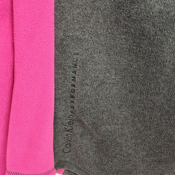 Calvin Klein Performance Full-Zip Fleece Jacket Women's Sz M Gray & Pink Pockets - Picture 7 of 8
